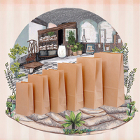 Sac de transport écologique, biodégradable, de luxe, réutilisable, durable, en papier kraft de qualité alimentaire, avec fermeture autocollante, impression offset pour pain |