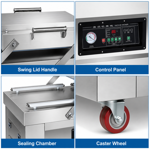 Máquina de Envasado al Vacío de Doble Cámara Comercial, Sellado Doble de 400 mm, 900 W, para Carne, Mariscos, Restaurantes y Procesamiento de Alimentos - Product Image 4