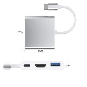 Type-C <strong>3</strong>-<strong>in</strong>-1 Aluminium Alloy Docking Station 4K Resolution DP 100W Charging 5Gbps USB <strong>3</strong>.0 <strong>SD</strong> for Mobile Phones Laptops Stock - Product Image 3