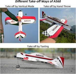 RadioLink A560 RTF Avión RC Acrobático 3D con Envergadura de 580 mm, Estabilizador Giroscópico EPP, Avión de Ala Fija RTF para Principiantes y Aviadores Aficionados - Product Image 6