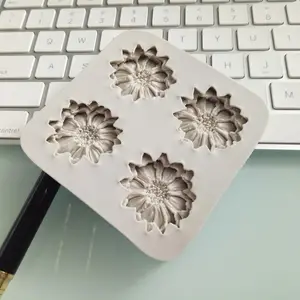 144934 cavità 3D stampo in Silicone fiore di crisantemo, stampi da forno per torta fondente fiore, stampo per caramelle al cioccolato