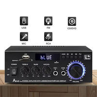 2 Kanallı HiFi USB Ses Amplifikatörü FM SD Mikrofon Girişi 90W Tepe Dijital 5.0 Yüksek Güçlü Amplifikatör Metal, Ev, Araba, Karaoke için