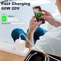 Câble USB C vers USB C 3FT Nylon Tressé 60W Type C Chargeur Câble de Charge Rapide pour iPhone 15 16 17 Pro Plus Pro Max/iPad Pro/Air