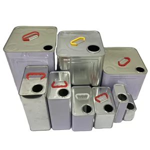 Tái sử dụng 500ml-5l hình chữ nhật tin có thể cho hóa chất sơn tin nến Jar hộp thiếc đóng gói màu vàng bồn chứa dầu ma kou Tie Kong