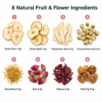 Thé aux fleurs et aux fruits, poire séchée, pomme, chrysanthème, rose, hibiscus, thé aux fruits naturellement sucré, relaxant, 125 sachets de thé