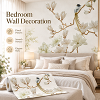 Papier peint floral élégant, motif oiseau magnolia, papier décoratif pour revêtement mural, salon, chambre, hôtel, intérieur