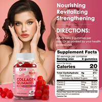 Gummies de collagène sans sucre OEM avec vitamine C et vitamine E, favorisant la production naturelle de collagène, pour des cheveux, des ongles et des os sains