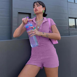 Mono corto informal para mujer de último diseño, ropa femenina, diseño de Color sólido, nuevos monos ajustados para mujer con botones - Product Image 2