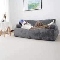 Fauteuil pouf en velours côtelé, canapé paresseux garni de mousse compressée avec accoudoirs pour salon, usine OEM ODM sur mesure