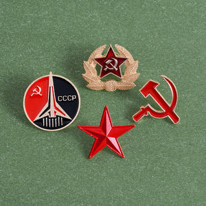 Spilla con immagine in smalto a forma di stella rossa con spilla a forma di stella rossa per guerra fredda CCCP spilla da regalo - Product Image 2