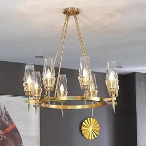 American <b>Retro</b> Candle Shape Hanging Lamp Industrial Style Iron Frame Glass Pendant <b>Light</b> for Restaurant - Product Image 2