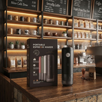 Machine à expresso portable 19 bars en acier inoxydable 3-en-1 semi-automatique pour camping, voiture et maison
