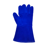 Sarung Tangan Kerja Kulit Anti Panas Shanghao Biru untuk Pengelasan, Grosir Online, Ukuran 34*14*18cm, Asal TW, Aksesoris Tukang Las