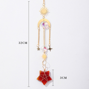 Estrella de cristal colgante Suncatcher cristal natural Sun Catcher piedra curativa cuarzo artesanía estrella cristal Suncatcher - Product Image 5