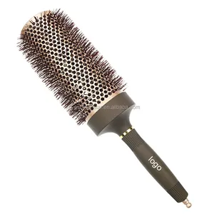 Lược tròn làm tóc bằng nylon, cán dài, chất liệu nhôm ceramic, răng lược nylon, chuyên dụng cho salon. - Product Image 4