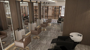 Luxury Barber Shop Interior Design | Men Salon Display Furniture & Customized Store Decoration - Product Image 4