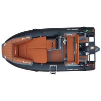 Bateau pneumatique semi-rigide LUX460 de 4,6 m avec coque en aluminium de 15 pieds, sièges de luxe et plancher en mousse EVA imitation teck