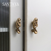 Poignées Santaya en laiton massif antique pour armoires de cuisine, boutons de tiroir pour armoires de chambre, poignée de meuble en bronze
