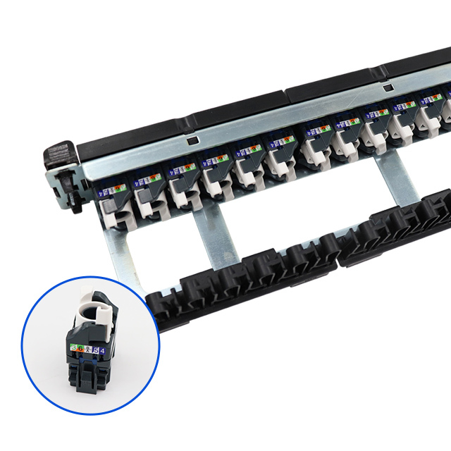 19 Inch Removable Module Patch Panel with 24 Cat6 Ports Network Distribution Frame Telecom Parts