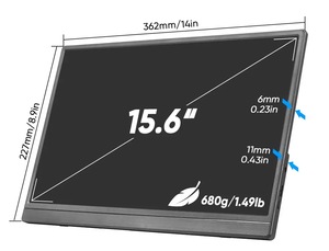 <span class=keywords><strong>Monitor</strong></span> Portátil Ultrafino de 15.6 Pulgadas, 1920x1080 IPS, 72% SRGB, con Interfaz Tipo C, Pantalla WLED <span class=keywords><strong>para</strong></span> PC, Teléfono, <span class=keywords><strong>Mac</strong></span>, PS4 - Product Image 3