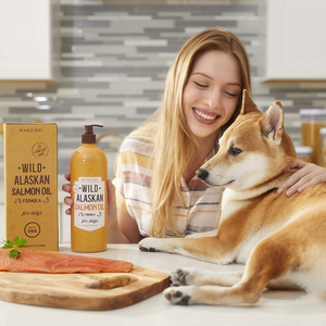 Оптовый заказ, натуральное рыболовное масло лосося для домашних животных, Epa & Dha, жирные кислоты, 32 унции, добавки Омега 3 для собак - Product Image 4