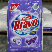 Nouvelle emballage de poudre à lessiver à la lavande 1 kg, emballage français, poudre détergente Max Bravo