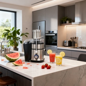 Presse-agrumes électrique 900W, <span class=keywords><strong>blender</strong></span> centrifuge, extracteur de jus lent avec lame en plastique pour la maison et l'extérieur - Product Image 2