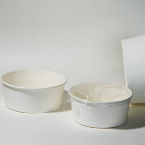 Dùng một lần 32oz giấy bát có nắp đậy biểu tượng tùy chỉnh bán sỉ <span class=keywords><strong>container</strong></span> thực phẩm trắng kraft giấy bát - Product Image 1