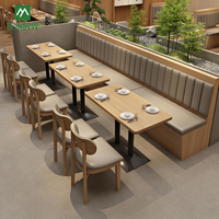 Ensemble de mobilier moderne pour restaurant commercial : banquettes, tables et chaises en bois pour hôtels et cafés