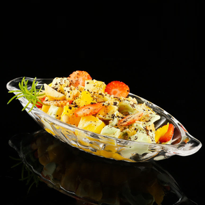 Al por mayor de vidrio grueso Banana Boat plato de postre plato de ensalada - Product Image 5