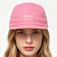 Casquette de camping à 5 panneaux, casquette snapback en nylon à visière plate avec logo brodé personnalisé, chapeau de campingur respirant et à séchage rapide pour l'extérieur