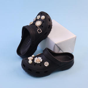 Zuecos Beige para Niñas, Sandalias de Playa Antideslizantes con Punta Abierta para Verano, para Niños Pequeños, Estudiantes, Kit DIY BC-1929 Flor de Diamantes - Product Image 2