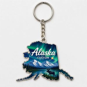 Porte-clés personnalisés en gros : Pendentifs paysages emblématiques de l'Alaska, design voyage arctique, souvenir - Product Image 3