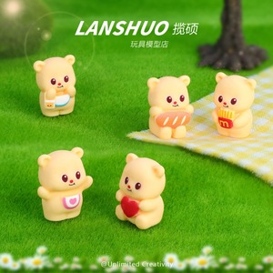 Figuras de Osos de Dibujos Animados en Miniatura de Resina Lanshuo, Lindas Figuras de Animales para Decoración del Hogar, Regalo Artesanal, Paquete Mixto de Colores Aleatorios - Product Image 5