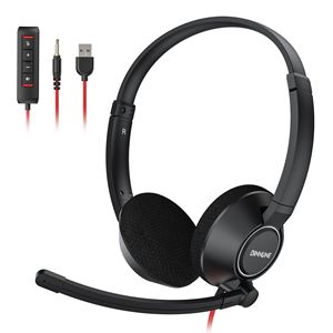BINNUNE BH03 Wired Over-Ear Office Headset with <b>Microphone</b> <b>for</b> <b>PC</b>, Laptop, Call Center - Product Image 1