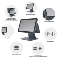 Système de caisse enregistreuse POS à double écran tactile JSJ66 Windows/Android 15,6 pouces avec écran client LED certifié CE