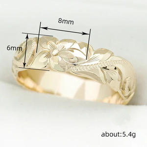 Q827 Anello Nuziale Floreale in Oro Massiccio 18K, Anello Classico Unisex, Gioielleria Fine - Product Image 4