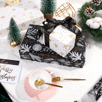 Rouleau de papier kraft blanc de Noël de haute qualité, vierge, jetable, 80g, 43*300cm, emballage cadeau d'anniversaire personnalisé de luxe