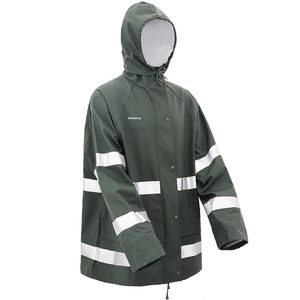 Traje Impermeable con Capucha de PVC de Alta Calidad, Color Verde Militar, para Mujer, Resistente al Fuego, para Invierno - Product Image 5