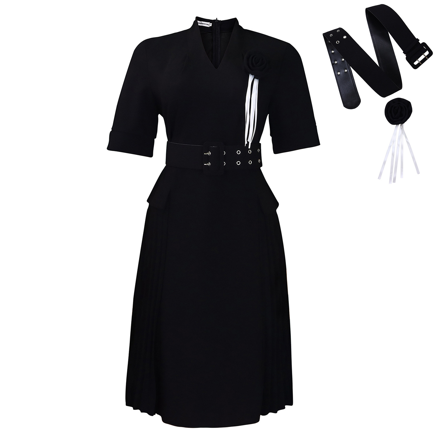 Black corsage belt