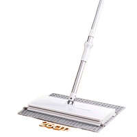 Serpillère à clipser grande taille avec manche télescopique en acier inoxydable pour usage domestique, jetable, sans lavage à la main, serpillère plate