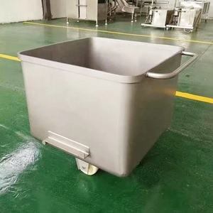 รถเข็นสแตนเลส120L/200L/300L สำหรับงานหนัก316 304สำหรับโรงงานรถเข็นขนส่งเนื้อ - Product Image 3