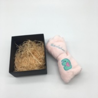 Bandeau de maquillage doux et mignon avec grand nœud motif léopard pour le lavage du visage et la douche, pour filles