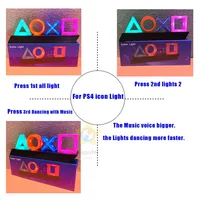 Lampe LED décorative pour icônes de jeux PS4/PS5 avec commande vocale, éclairage coloré commercial pour joueurs Playstation
