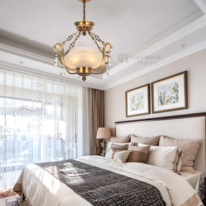 Sang trọng đồng đèn trần, Kính Chụp đèn, phòng ngủ thiết bị chiếu sáng, cửa ra vào, hành lang Đèn trần - Product Image 4