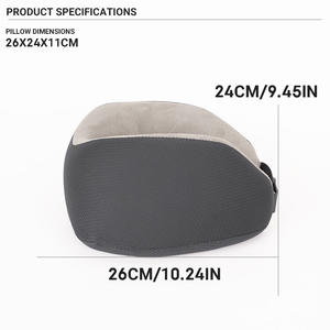 כרית צוואר ניידת בצבע אפור אחיד, מספוג זיכרון, תמיכה איטית להתאוששות, בצורת <span class=keywords><strong>U</strong></span>, למשרד, לרכב ולנסיעות במטוס - Product Image 2