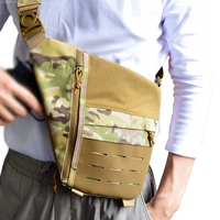 Sac de poitrine tactique noir antivol avec sangle Oxford à la mode sac de poitrine en nylon pratique pour sports de plein air pour armes dissimulées