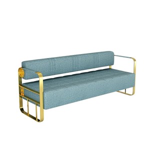 Sofá de Espera Comercial Moderno de Cuero PU Contemporáneo con Estructura Metálica, Área de Descanso de Lujo Ligero para Salón de Belleza - Product Image 6