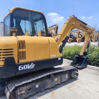 Mini-excavatrice compacte Hyundai 60 à haute efficacité, excavatrice hydraulique sur chenilles, petite machine de construction pour les projets d'aménagement paysager
