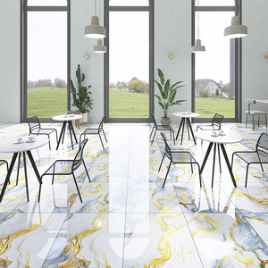 Ubin Lantai Marmer Mewah Ukuran 600x600 Glossy Putih Marmer Emas Vitrified untuk Dinding Interior Anti-Selip Keramik Porselen untuk Ruangan - Product Image 6